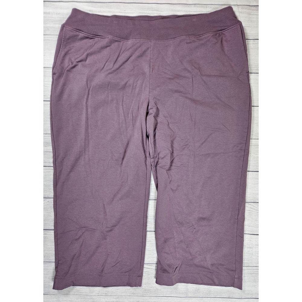 J.Jill Fit Capri Pants Women's 4X Purple Cotton Blend Pull On Pockets
